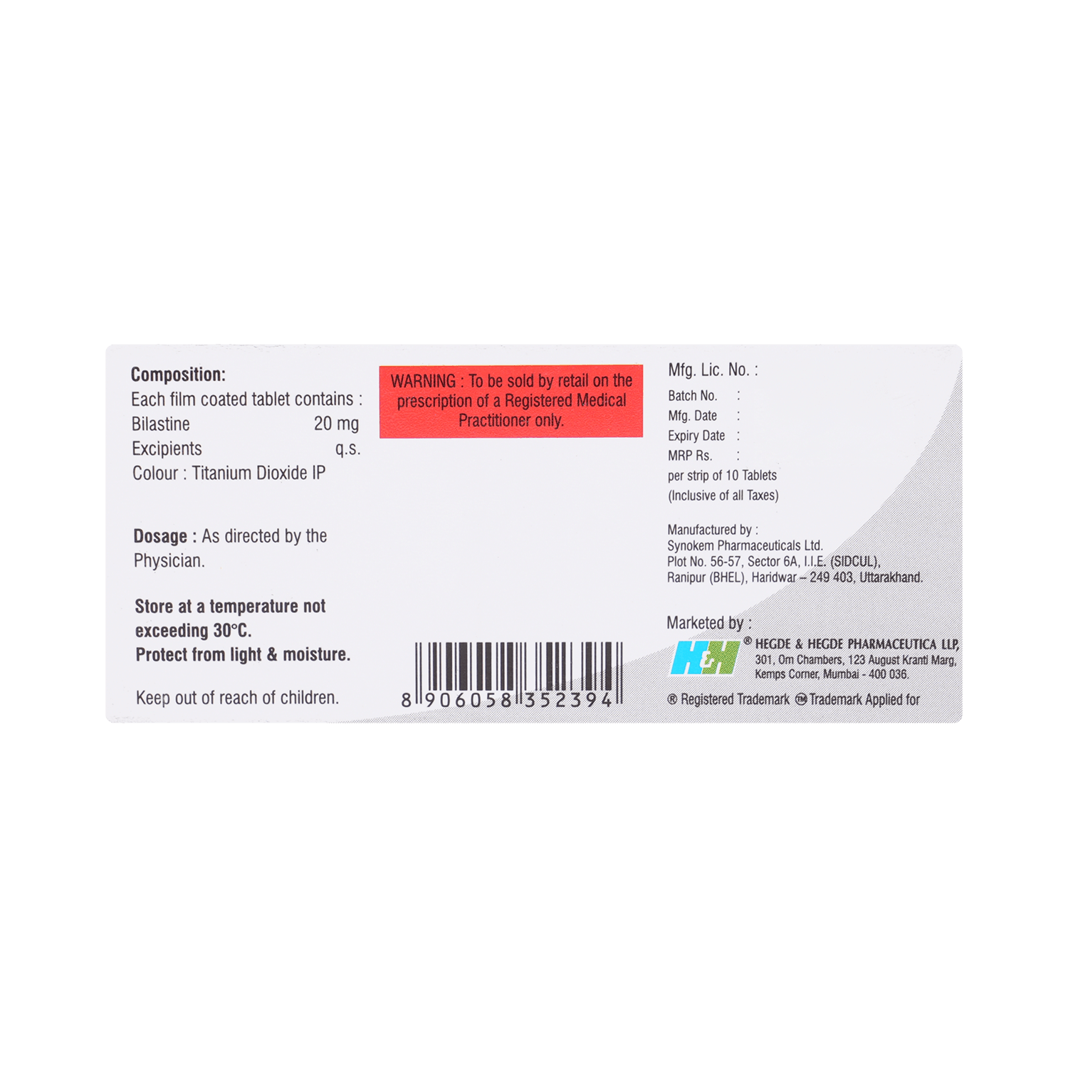 Bilatis 20mg Tablet - Image 3