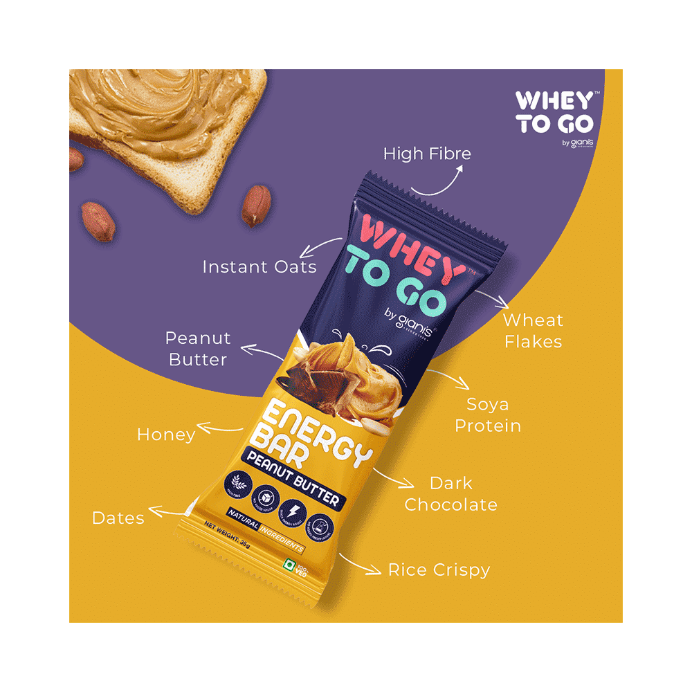 Whey To Go Energy Bar (35gm Each) Peanut Butter - Image 4