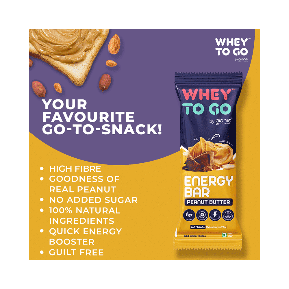 Whey To Go Energy Bar (35gm Each) Peanut Butter - Image 5