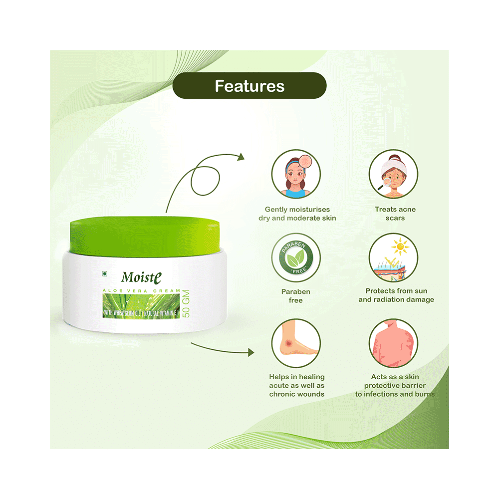 Moiste Aloe Vera Moisturising Cream (50gm Each) - Image 7