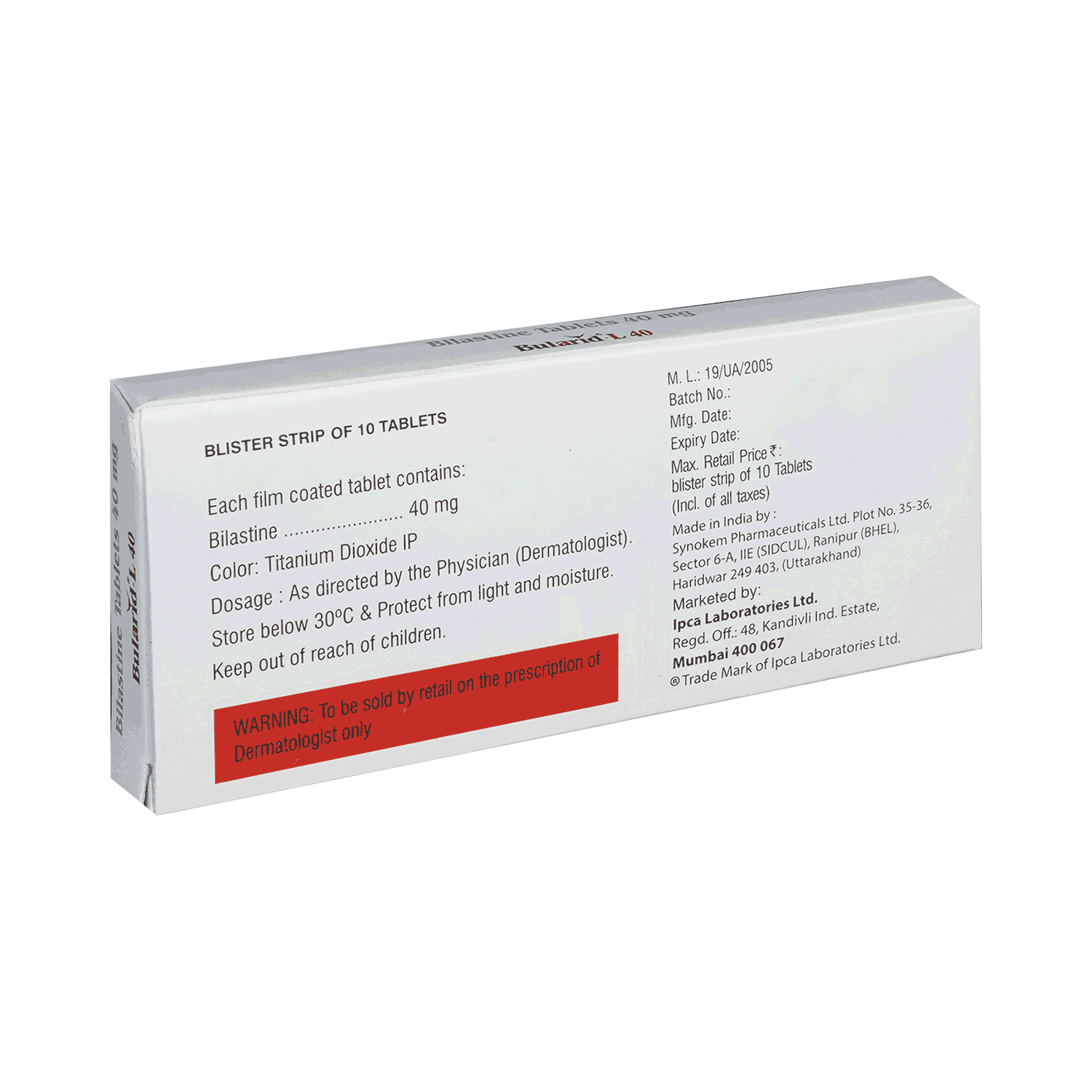 Bularid-L 40 Tablet - Image 3
