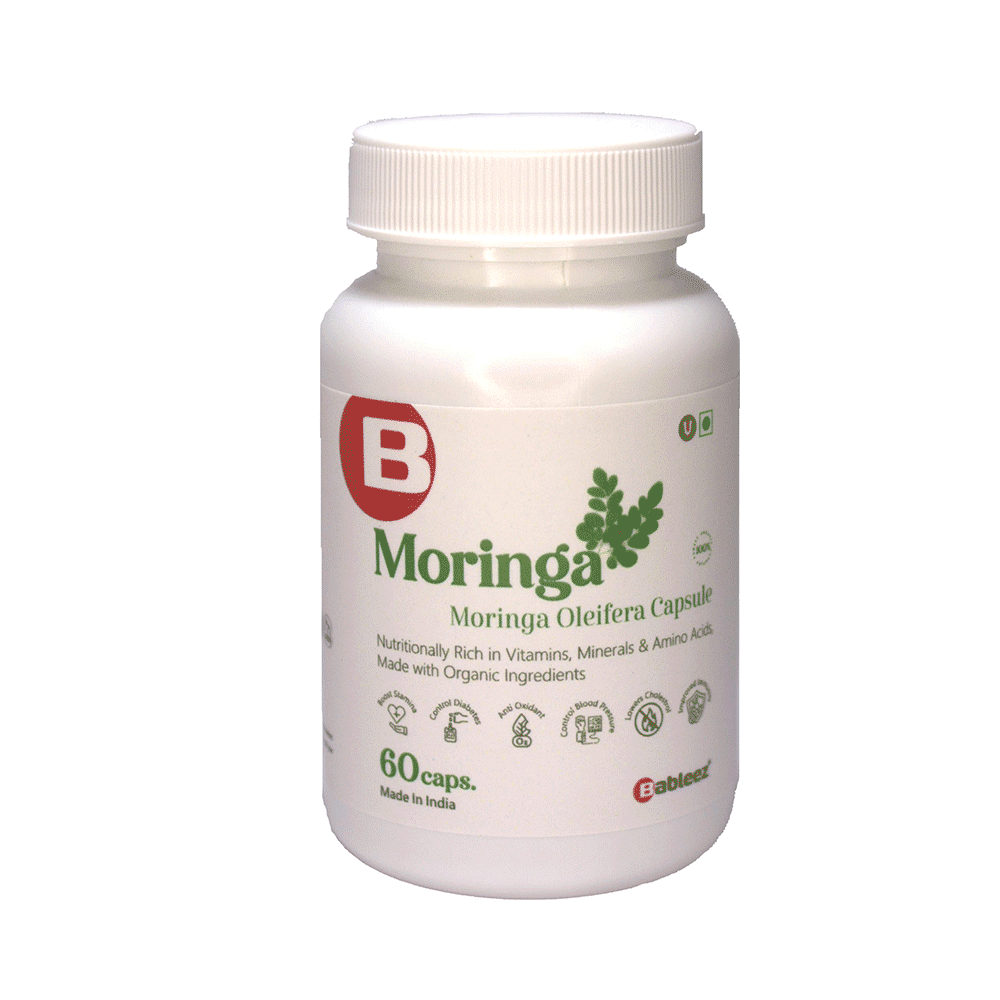 Bableez Moringa Extract Supplement Capsule 900mg | Organic Superfood | Immunity Booster | Antioxidant | (60 Each)