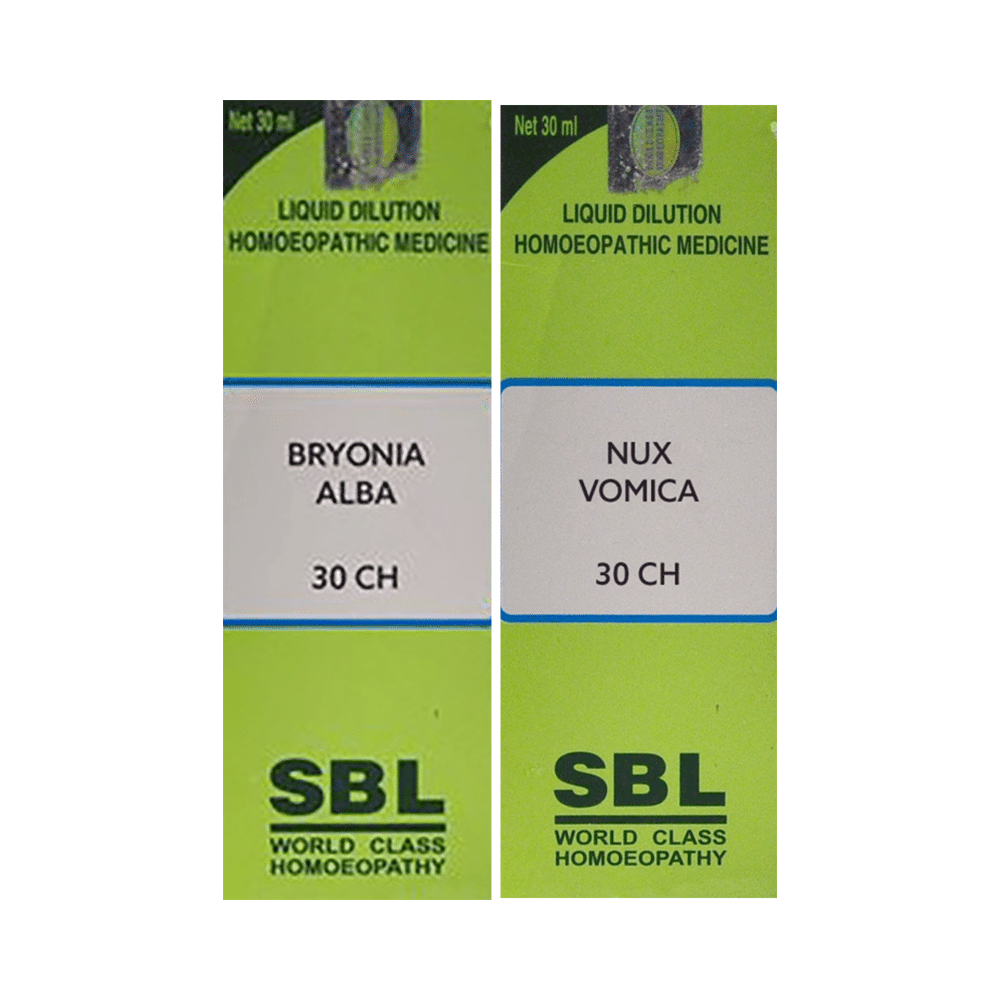 Combo Pack of SBL Bryonia Alba Dilution 30 CH & SBL Nux Vomica Dilution 30 CH (30ml Each) - Image 1