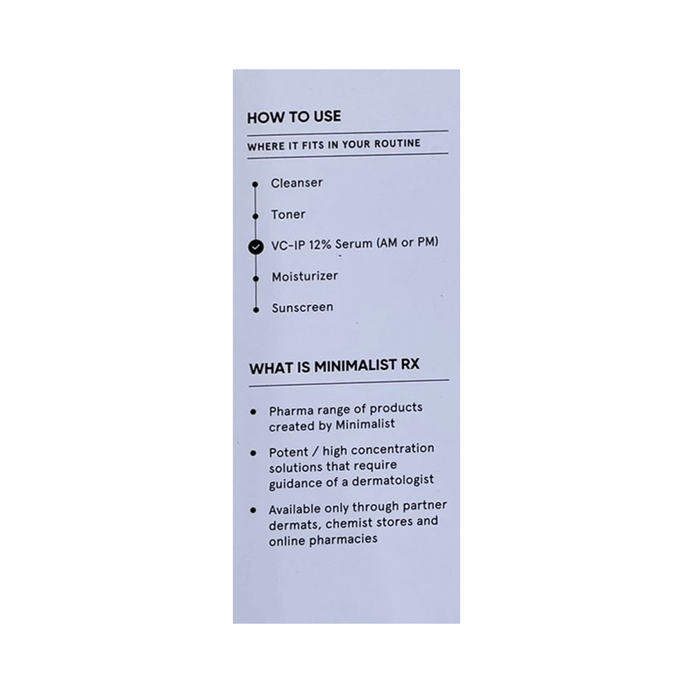Minimalist Rx VC-IP 12% Face Serum - Image 3