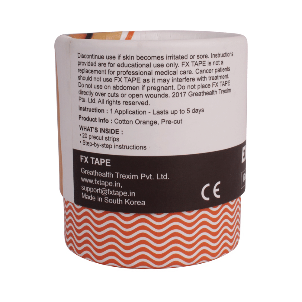 FX Elastic Sports Tape (20 Precut) 10 inch Orange - Image 2