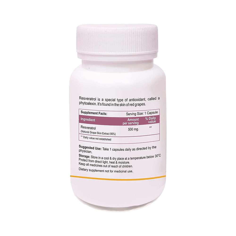Biotrex Resveratrol 500mg for Heart Health, Anti-Ageing Support & Blood Sugar Balance | Capsule - Image 2