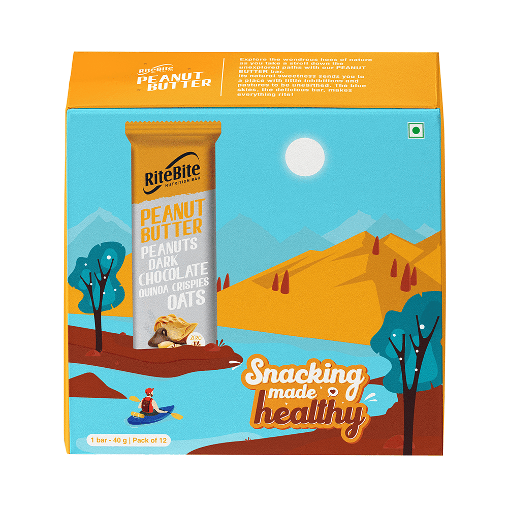 RiteBite Nutrition Bar with 4gm Protein Peanut Butter - Image 1