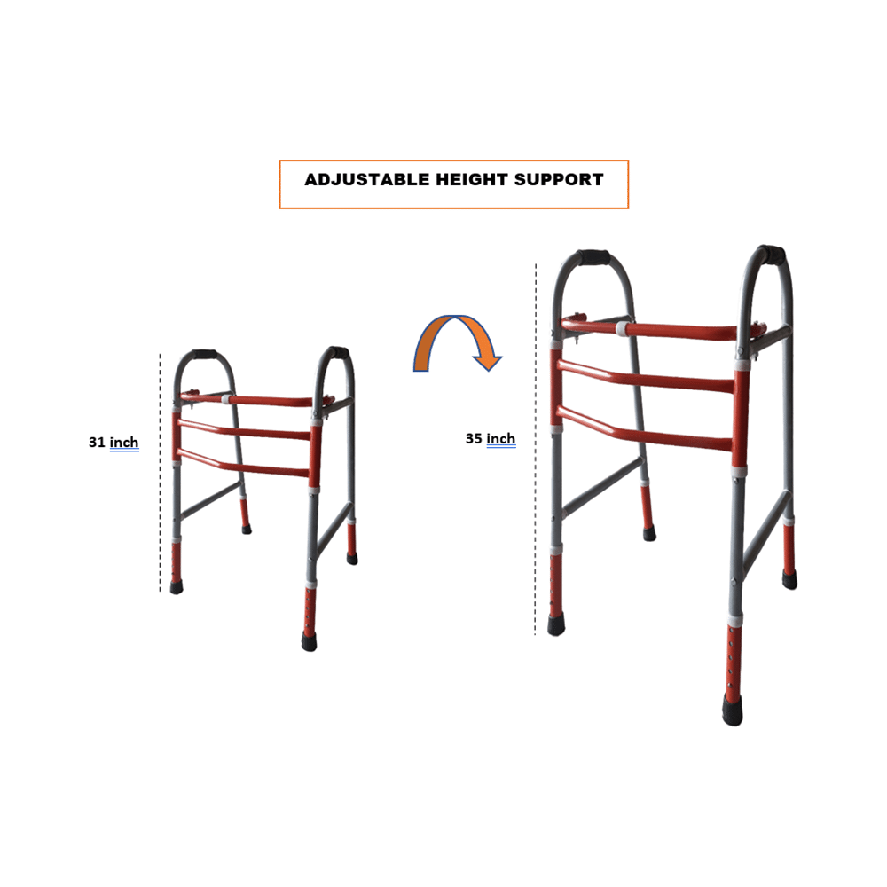 Komfort Pride Surgical Foldable Walker Orange - Image 4