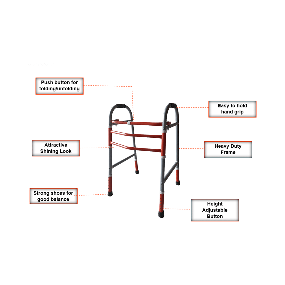 Komfort Pride Surgical Foldable Walker Orange - Image 6