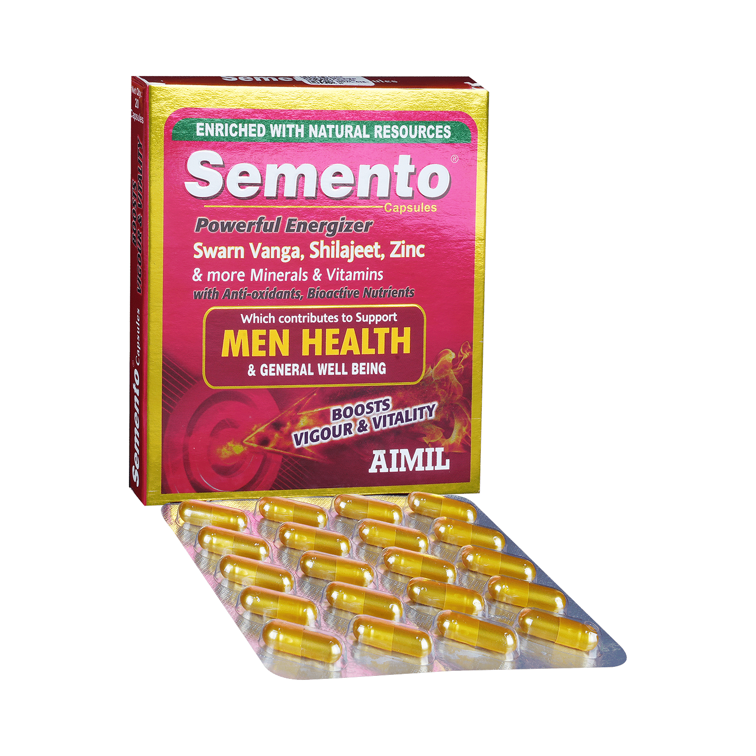Aimil Semento Capsule for Energy | Supports Men's Health | Boosts Vigour & Vitality - Image 1