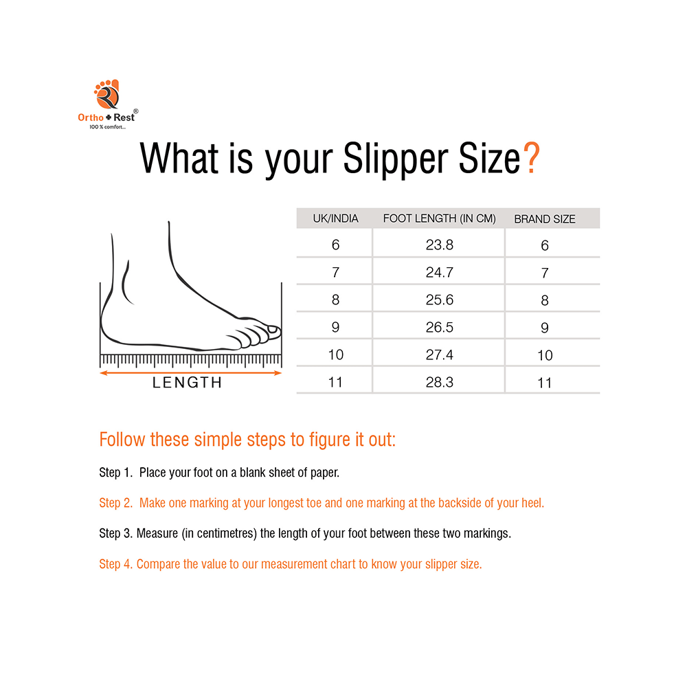 Ortho + Rest Extra Soft Men Slipper Orthopedic For Home Daily Use Slippers Black 8 - Image 4