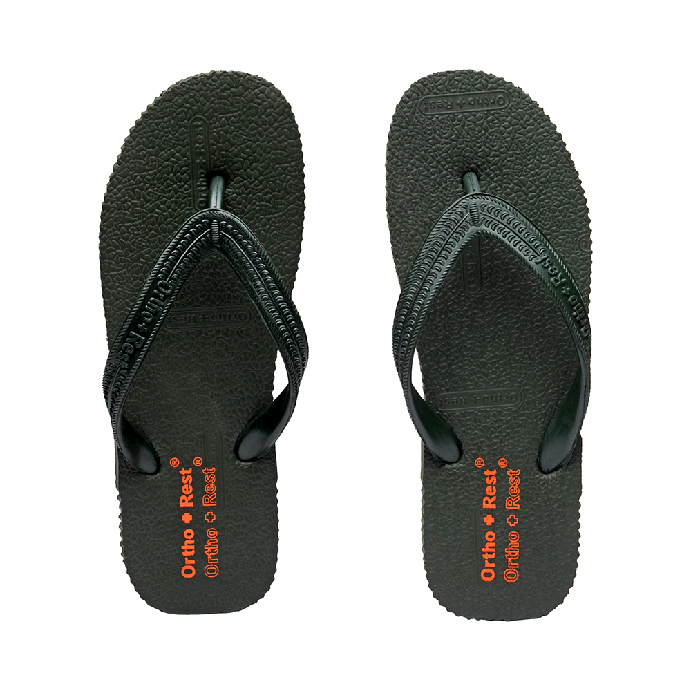 Ortho + Rest Unisex Hawaii Chappal Orthopedic Comfort, Bathroom Rubber Flip-Flops Green 4 - Image 2