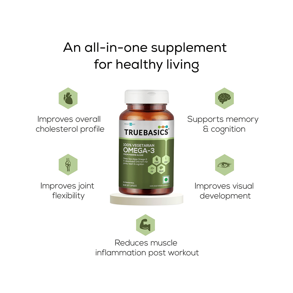 TrueBasics 100% Vegetarian Omega 3 Soft Capsule - Image 6