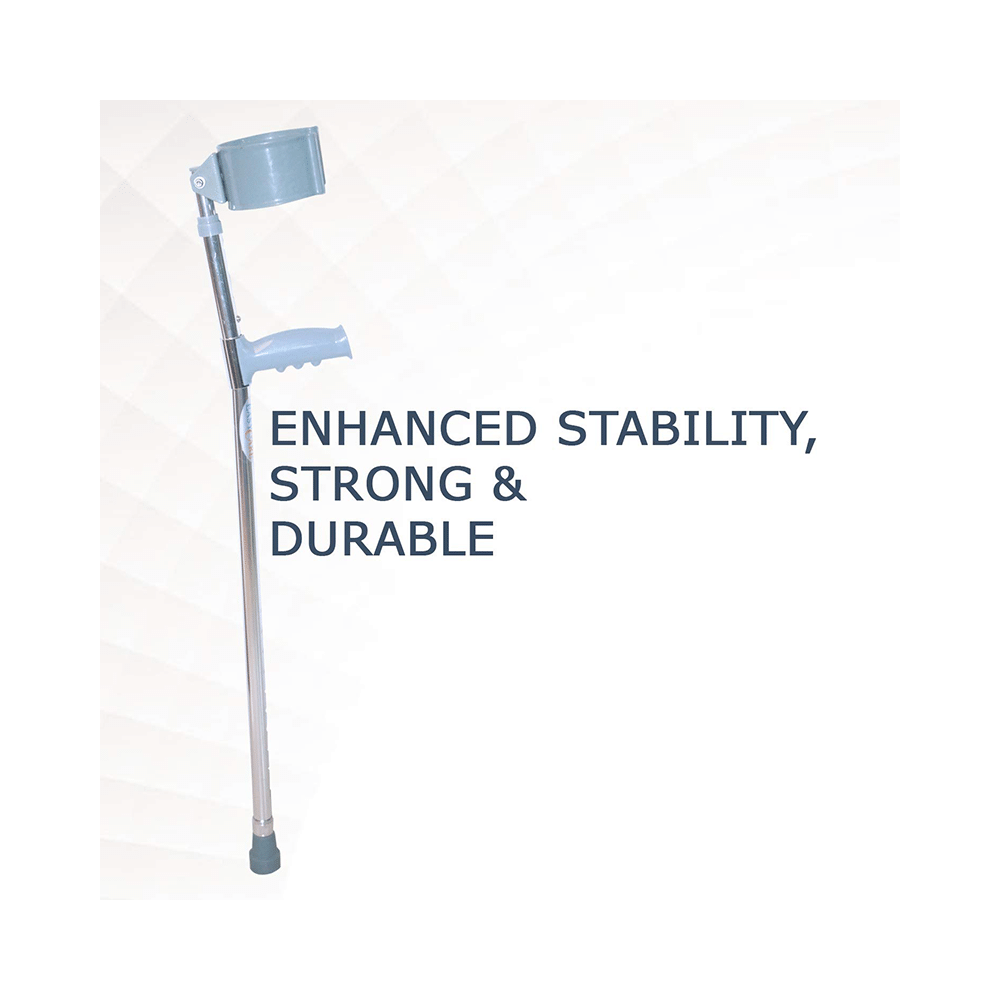 EASYCARE EC933L Aluminium Crutches Walking Stick Silver - Image 4