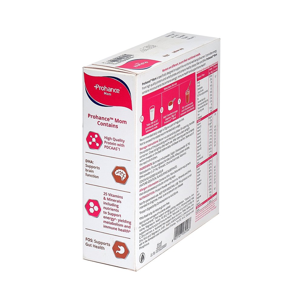 Prohance Mom Nutritional Drink for Immunity & Brain Health | Flavour Chocolate - Image 3