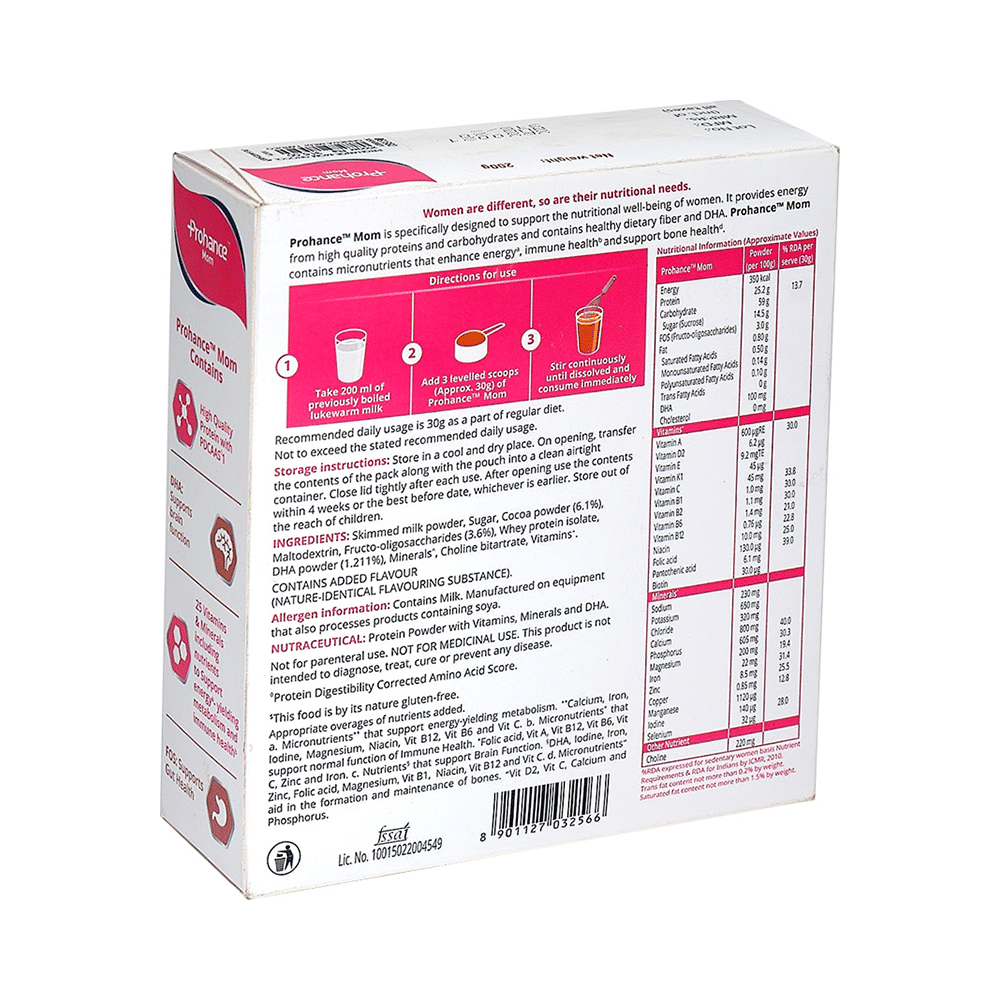 Prohance Mom Nutritional Drink for Immunity & Brain Health | Flavour Chocolate - Image 2