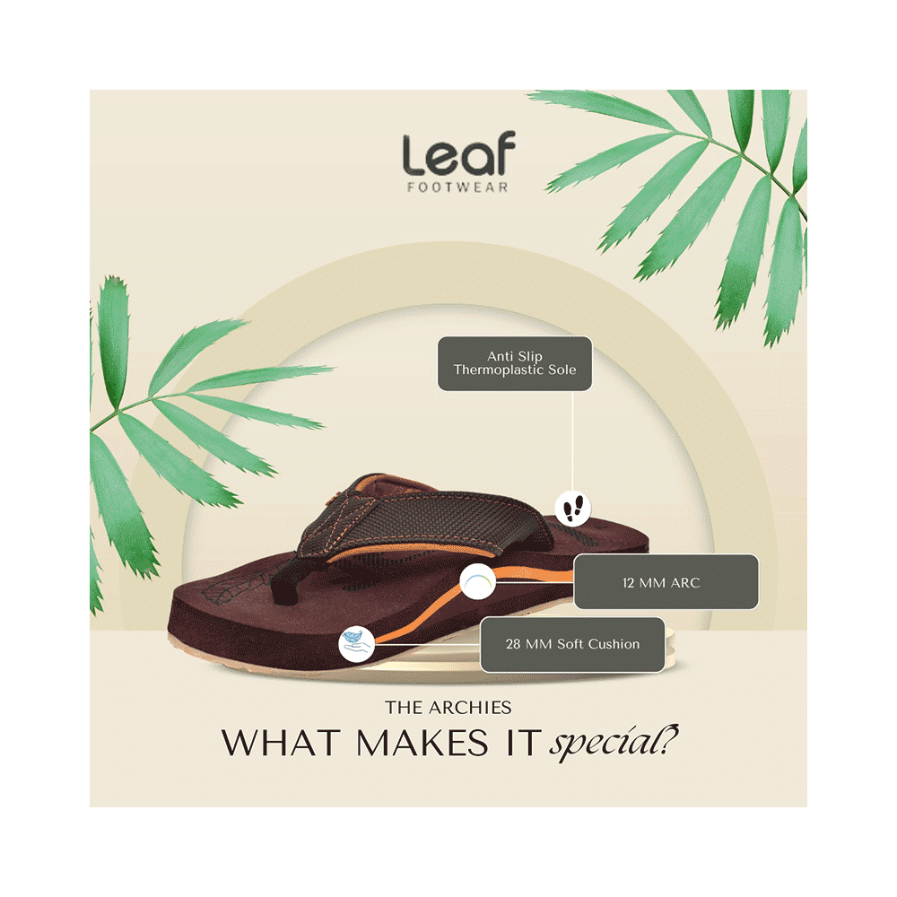 Leaf Footwear Leaf Flat Feet & Weight Distribution Slippers Brown 6 - Image 8