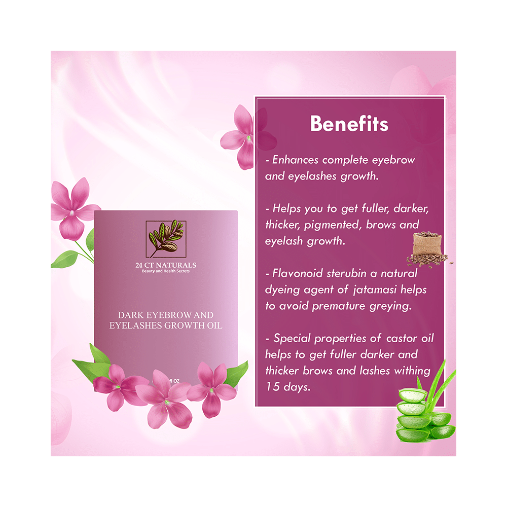 24 CT Naturals Dark Eyebrow and Eyelashes Growth Oil - Image 6