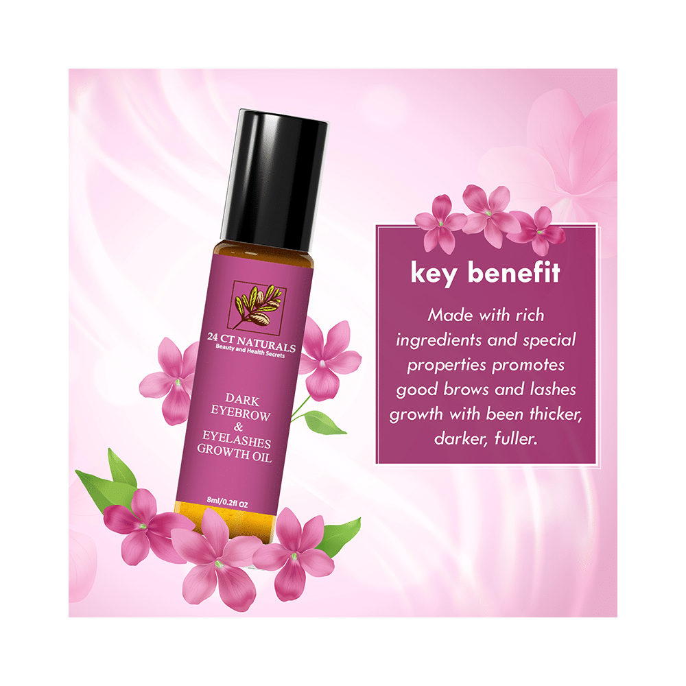 24 CT Naturals Dark Eyebrow and Eyelashes Growth Oil - Image 4