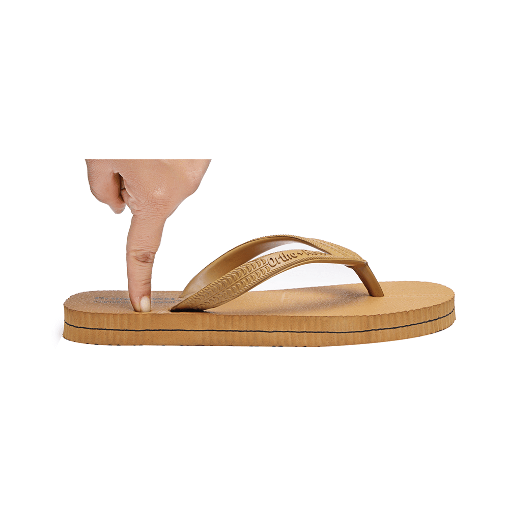 Ortho + Rest Unisex Hawaii Chappal Orthopedic Comfort, Bathroom Rubber Flip-Flops Tan 9 - Image 3