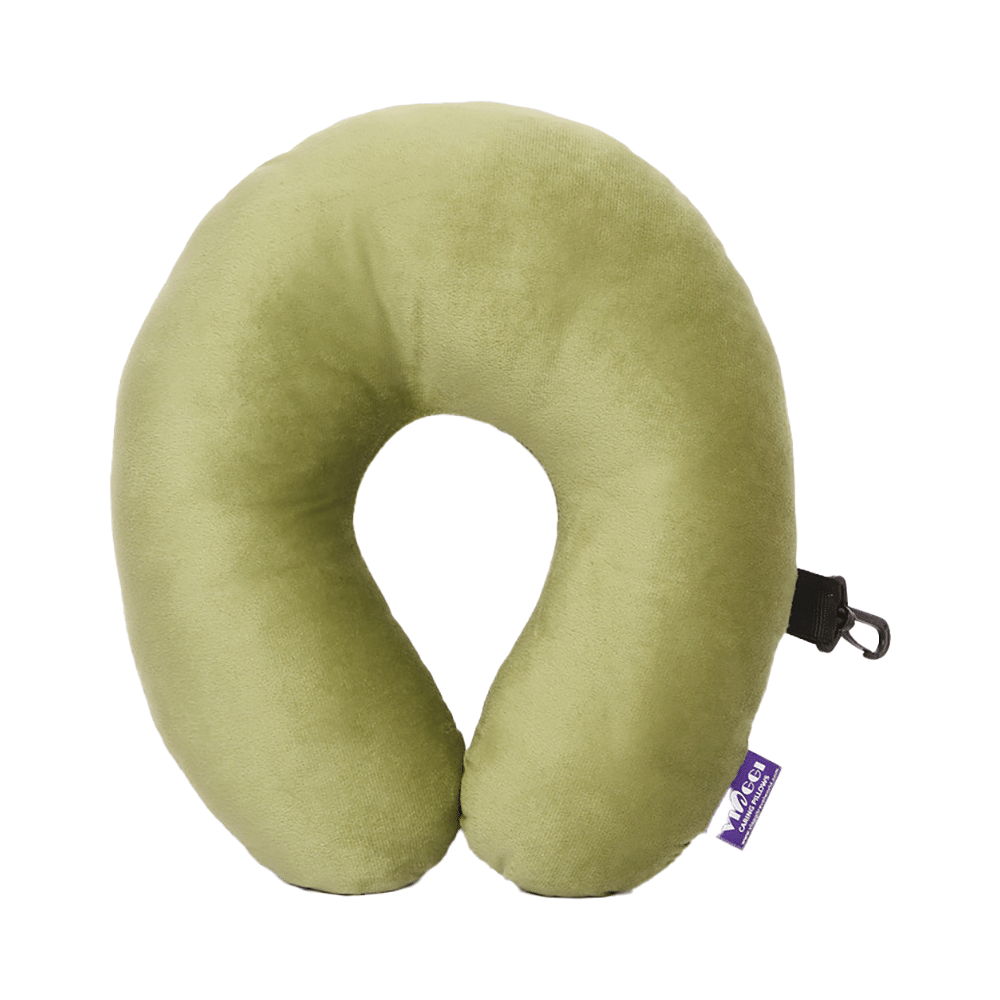 Viaggi U Shape Travel Feather Soft Neck Rest Cushion Green - Image 1