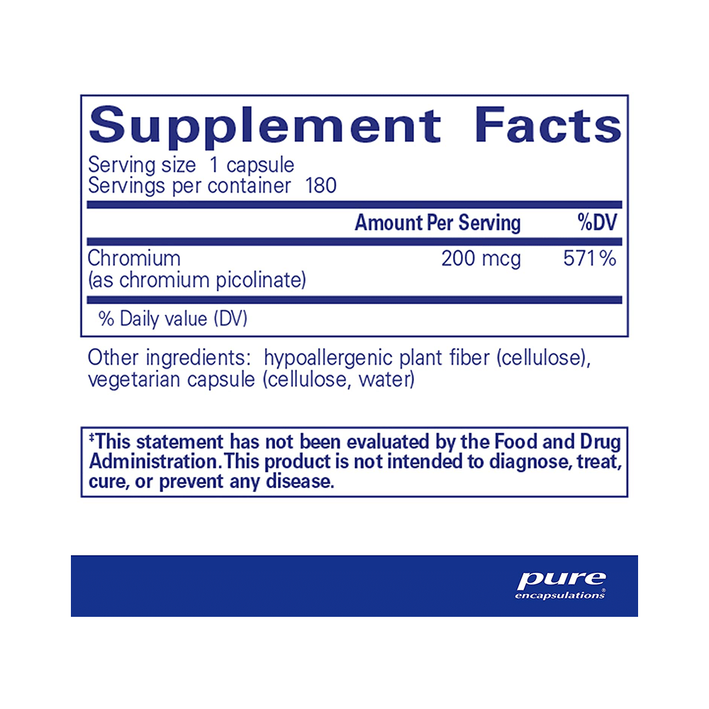 Pure Encapsulations Chromium Picolinate 200mcg Capsule - Image 2