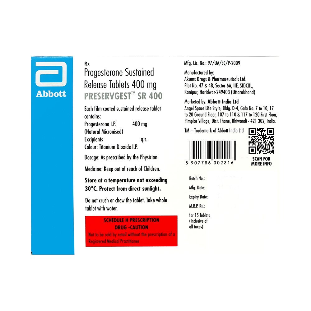 Preservgest 400 SR Tablet - Image 2