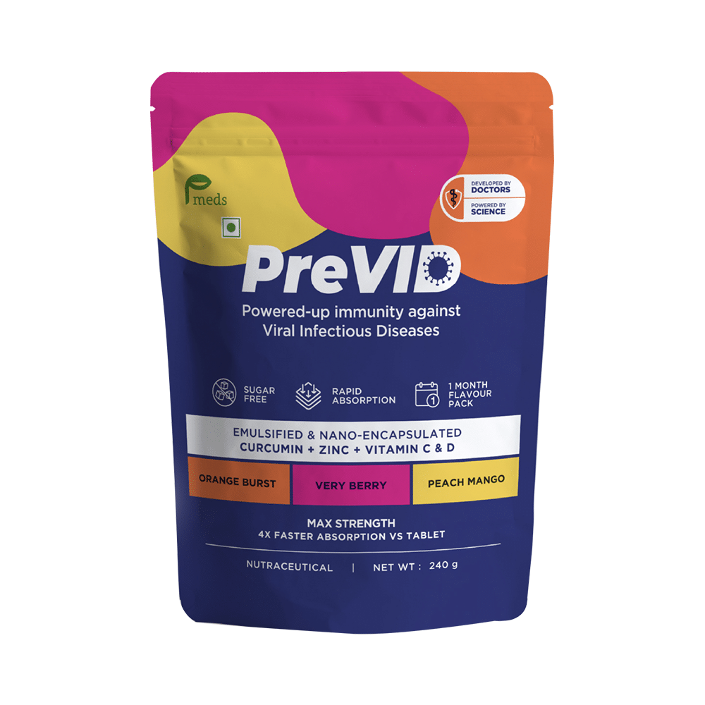 Pmeds PreVid Immunity Boosting Sachet (8gm Each) Sugar Free 1 Month Flavour Pack Assorted - Image 1