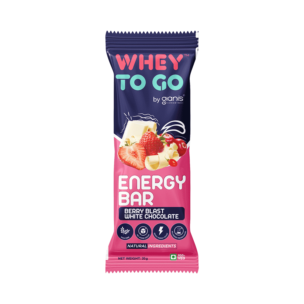 Whey To Go Energy Bar (35gm Each) Berry Blast White Chocolate - Image 1