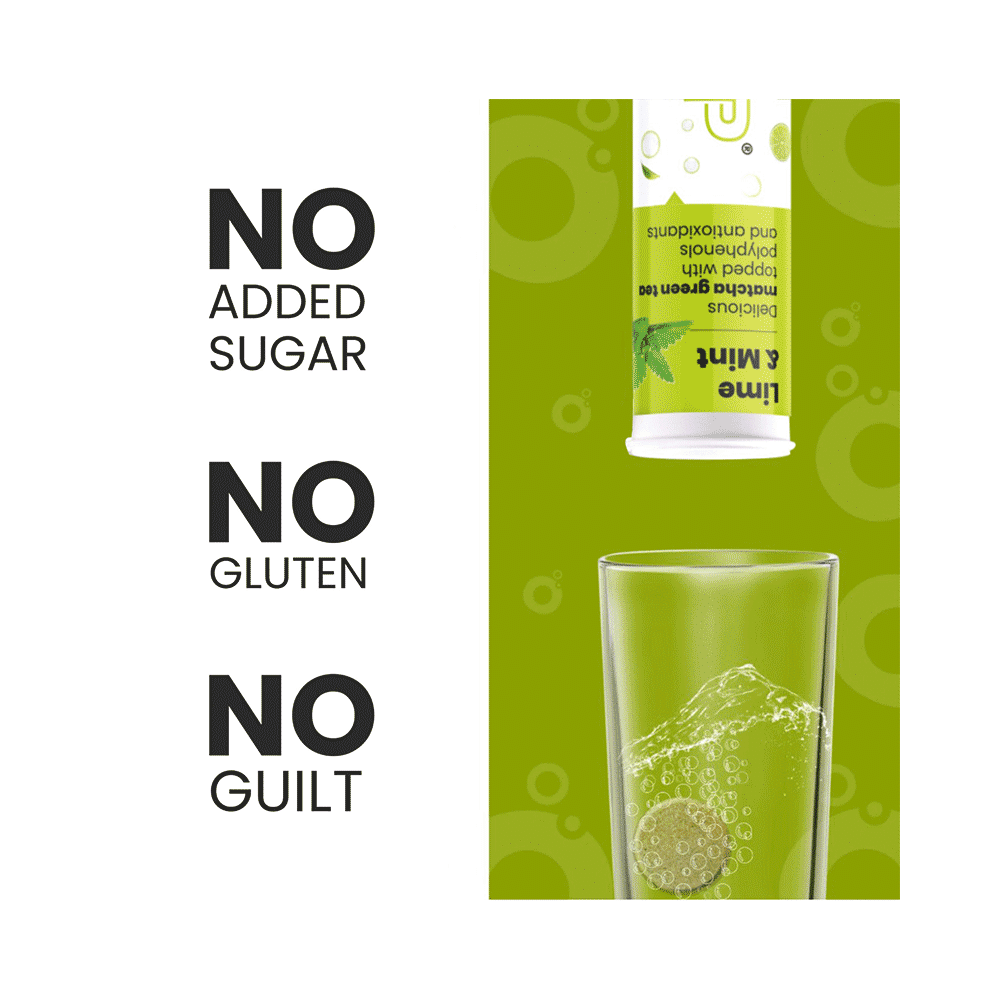 TopUp Delicious Matcha Green Tea Effervescent Tablet (20 Each) Lime & Mint - Image 7