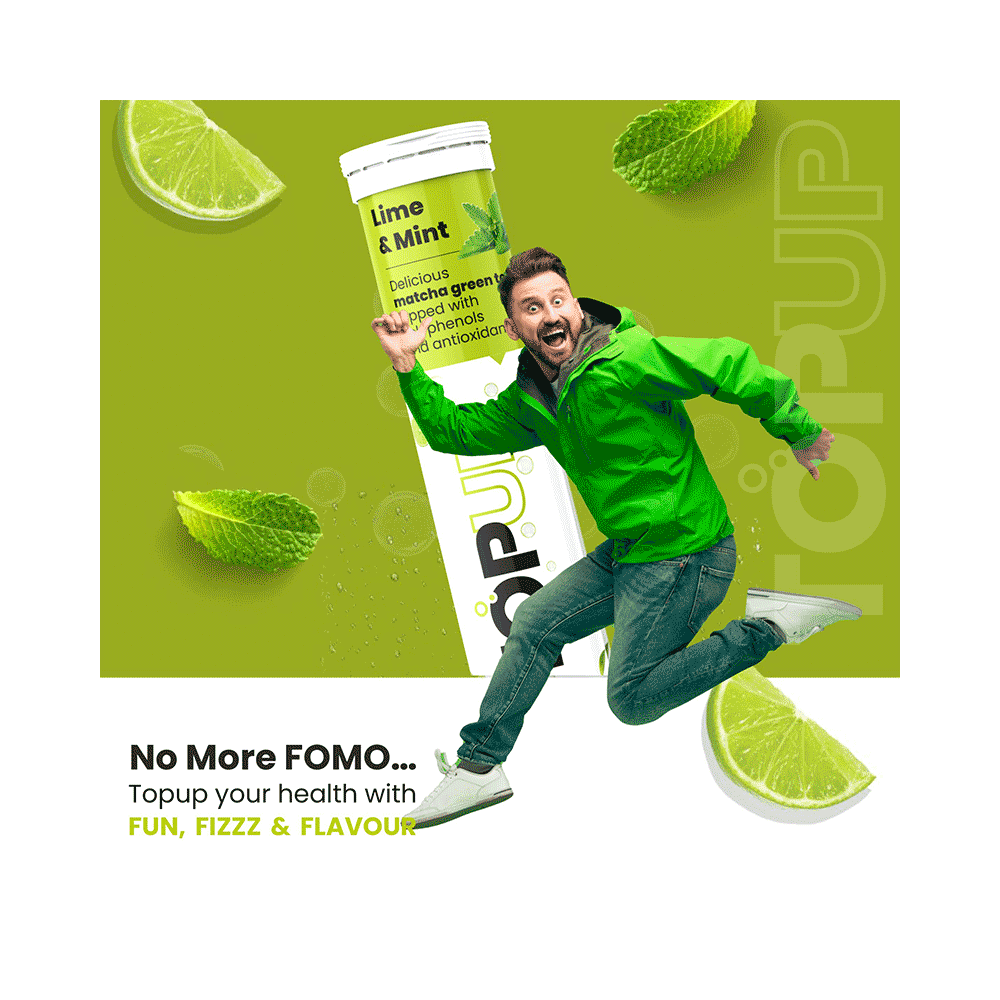 TopUp Delicious Matcha Green Tea Effervescent Tablet (20 Each) Lime & Mint - Image 8