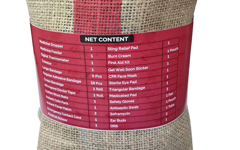 Safe-O-Kid First Aid Kit with Jute Bag - Image 3