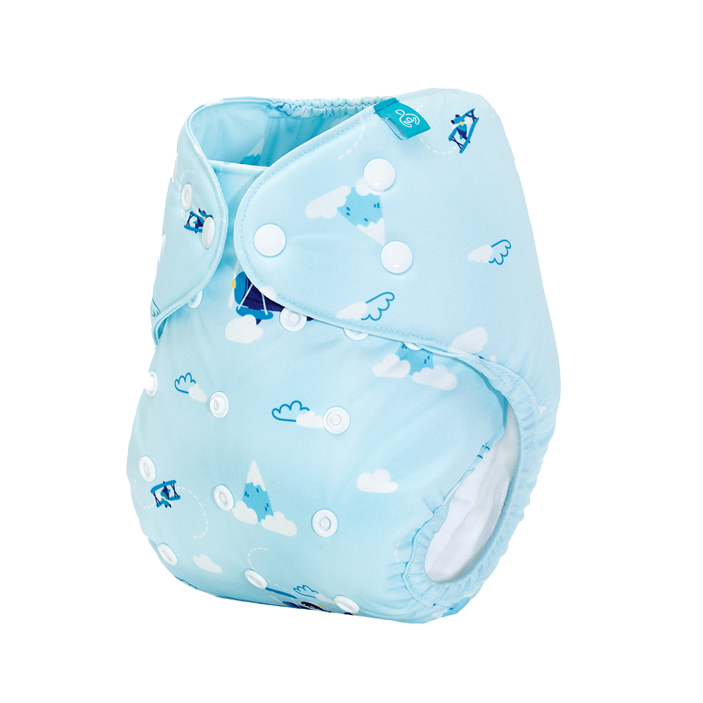 Bumberry Adjustable Reusable Cloth Diaper Cover Without Inserts Helicopter - Image 2