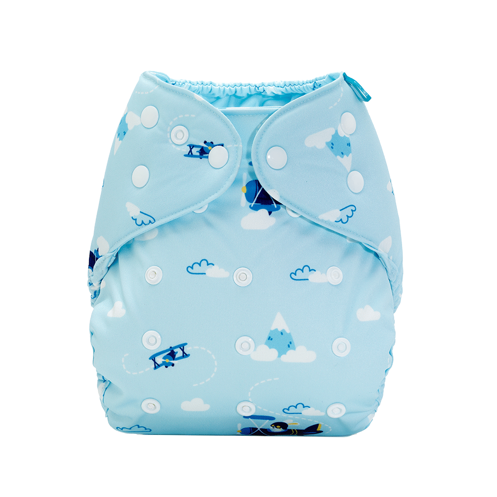 Bumberry Adjustable Reusable Cloth Diaper Cover Without Inserts Helicopter - Image 1