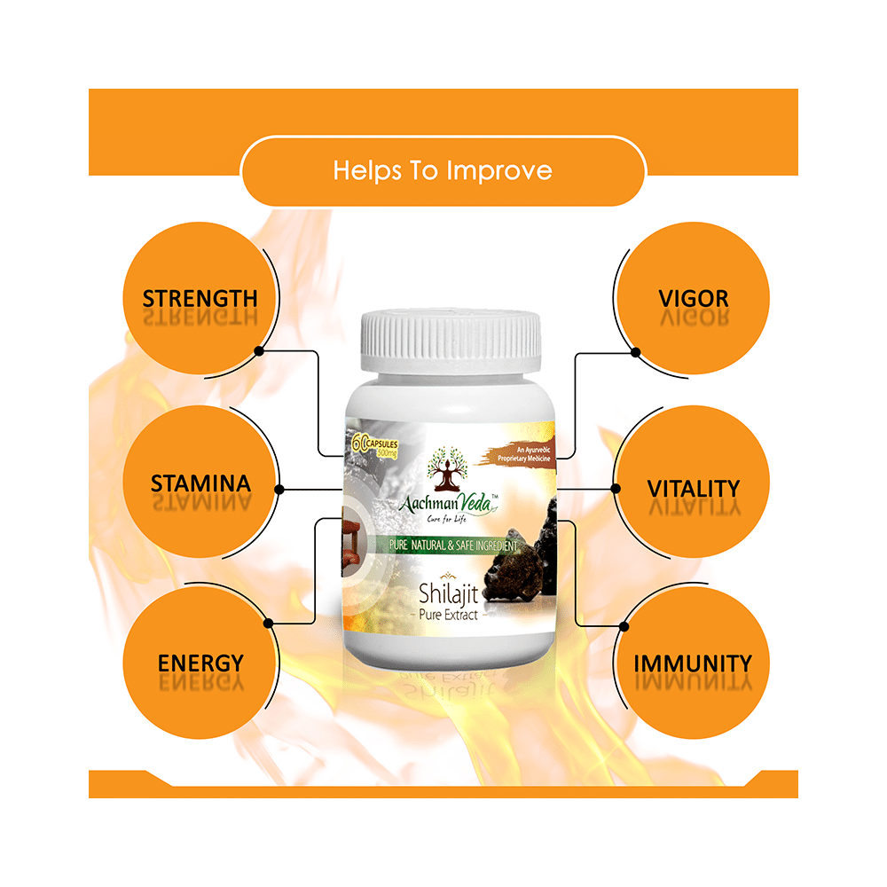 Aachman Veda Shilajit Pure Extract Capsule (60 Each) - Image 3