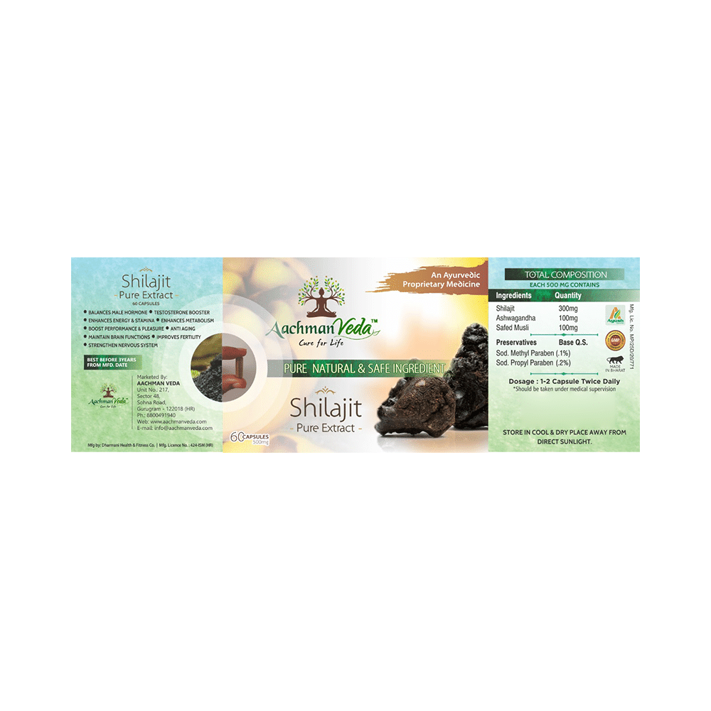 Aachman Veda Shilajit Pure Extract Capsule (60 Each) - Image 13