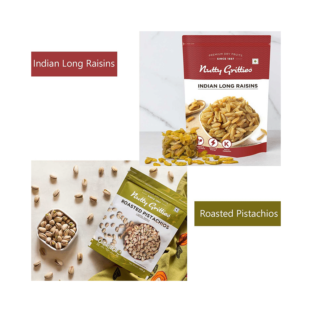 Nutty Gritties Combo Pack of Jumbo California Almonds, Jumbo Cashews Nuts, Indian Long Raisins & California Walnut Kernels (200gm Each) - Image 3