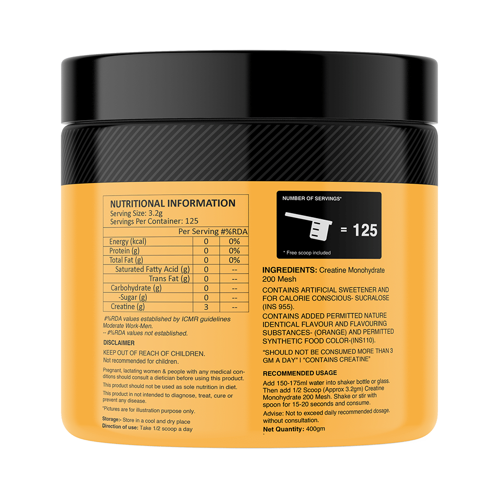 MyFitFuel Creatine Monohydrate 200 Mesh Powder Orange - Image 2