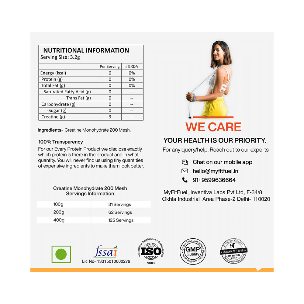MyFitFuel Creatine Monohydrate 200 Mesh Powder Orange - Image 8