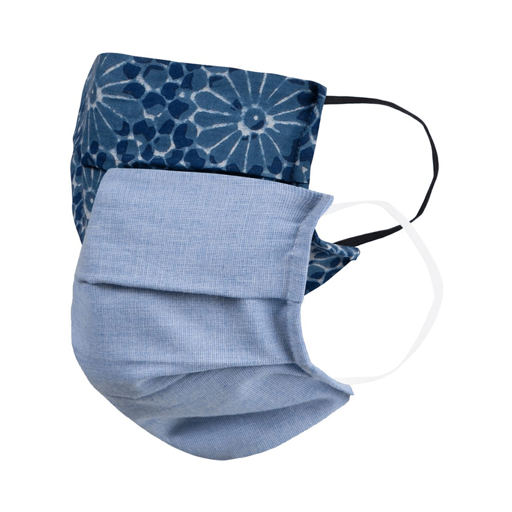 Faballey 2 Ply Pleated Resusable Mask Set Blooming - Image 1