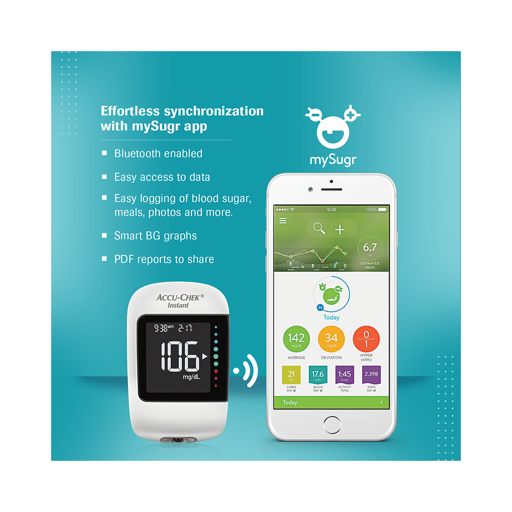 Accu-Chek Instant Glucometer Combo Pack with Free 10 Test Strips | mySugr App | Wireless | Blood Glucose Monitors | Diabetes Monitoring Devices - Image 9