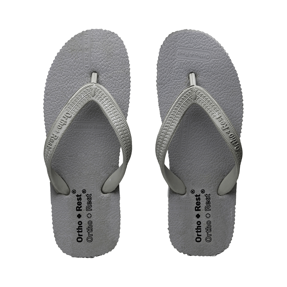 Ortho + Rest Unisex Hawaii Chappal Orthopedic Comfort, Bathroom Rubber Flip-Flops Lightgrey 4 - Image 2