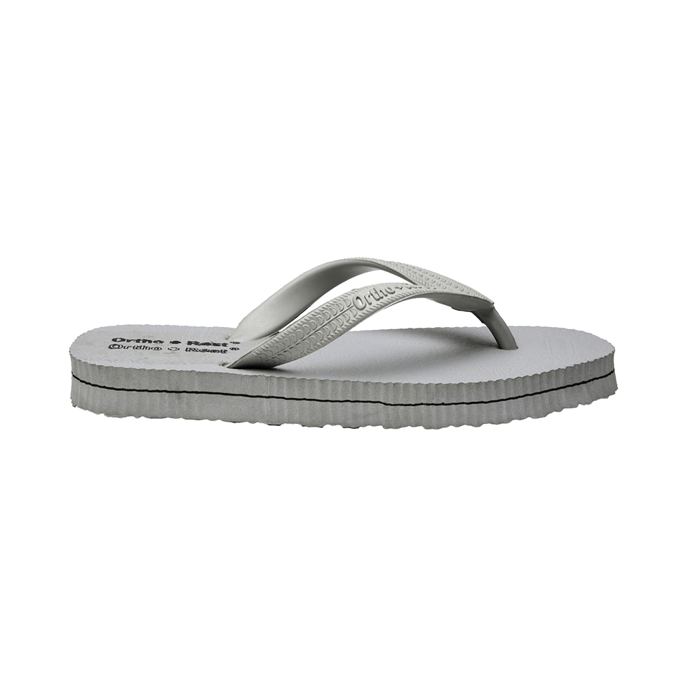 Ortho + Rest Unisex Hawaii Chappal Orthopedic Comfort, Bathroom Rubber Flip-Flops Lightgrey 4 - Image 4