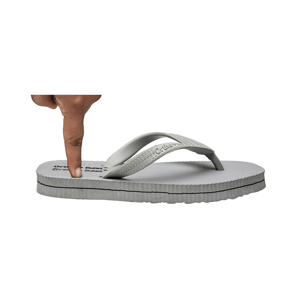 Ortho + Rest Unisex Hawaii Chappal Orthopedic Comfort, Bathroom Rubber Flip-Flops Lightgrey 4 - Image 3