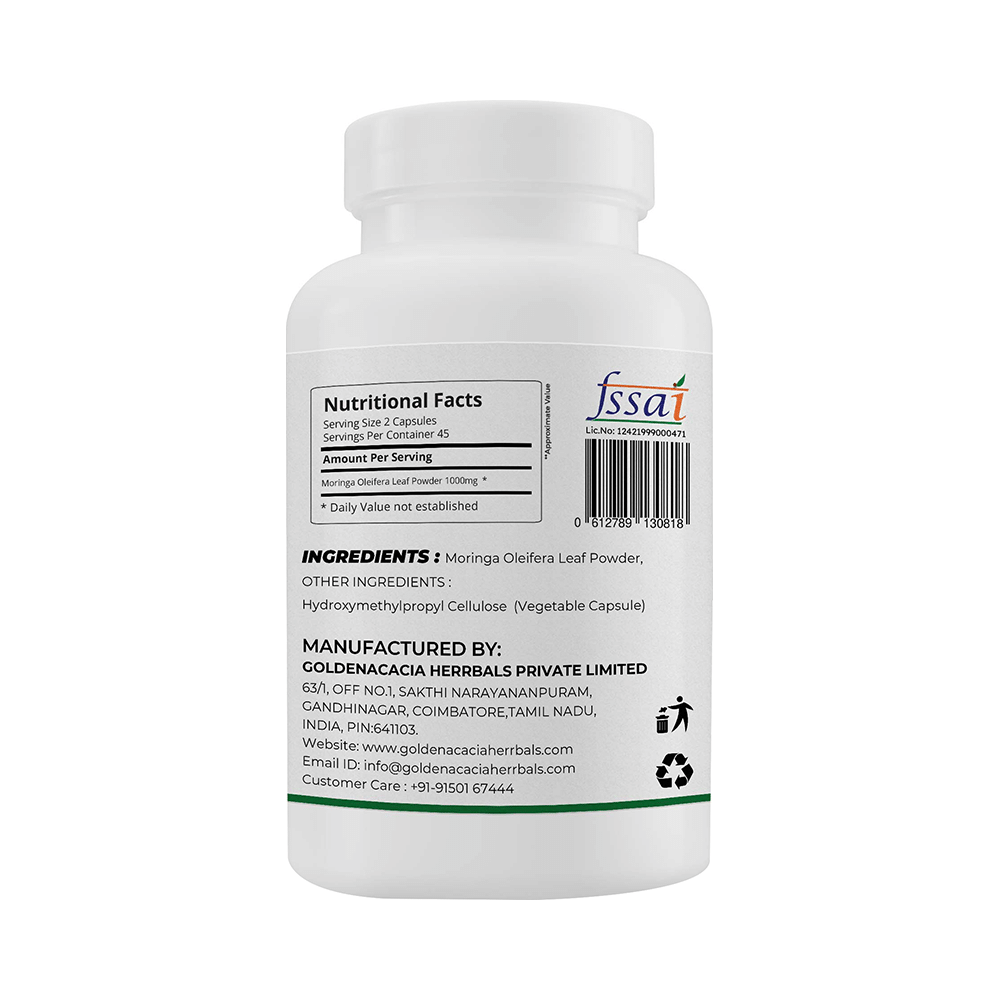 Goldenacacia Herrbals Moringa Leaf 500mg Capsule - Image 2