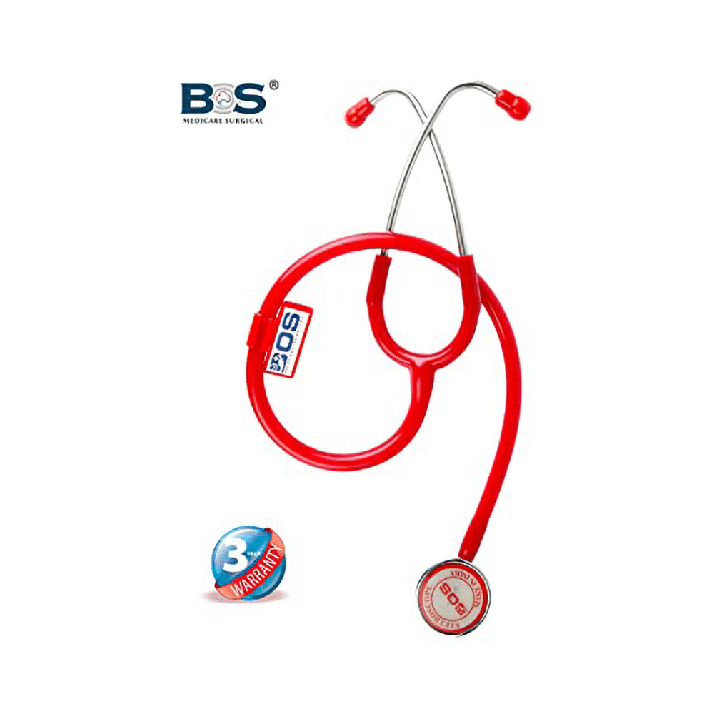 Bos Medicare Surgical Super Deluxe Aluminum (Bosm 16) Acoustic Stethoscope Red - Image 5
