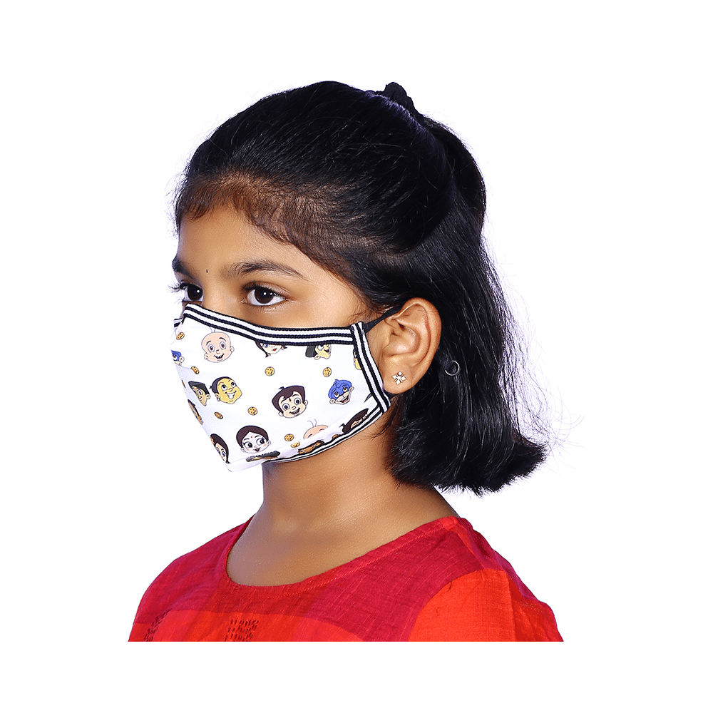 Vibe Chhota Bheem Premium Re-Usable Face Mask for Kids with 25 Filters Free Size All Characters Laddu - Image 6