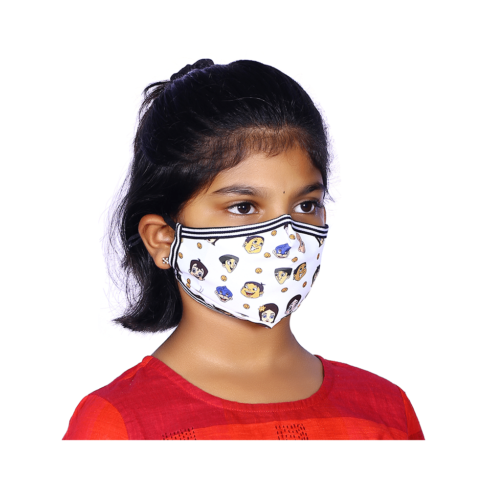 Vibe Chhota Bheem Premium Re-Usable Face Mask for Kids with 25 Filters Free Size All Characters Laddu - Image 7