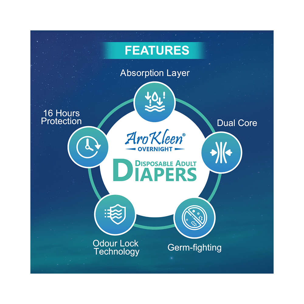 Arokleen Overnight Disposable Adult Diaper (10 Each) Large - Image 6