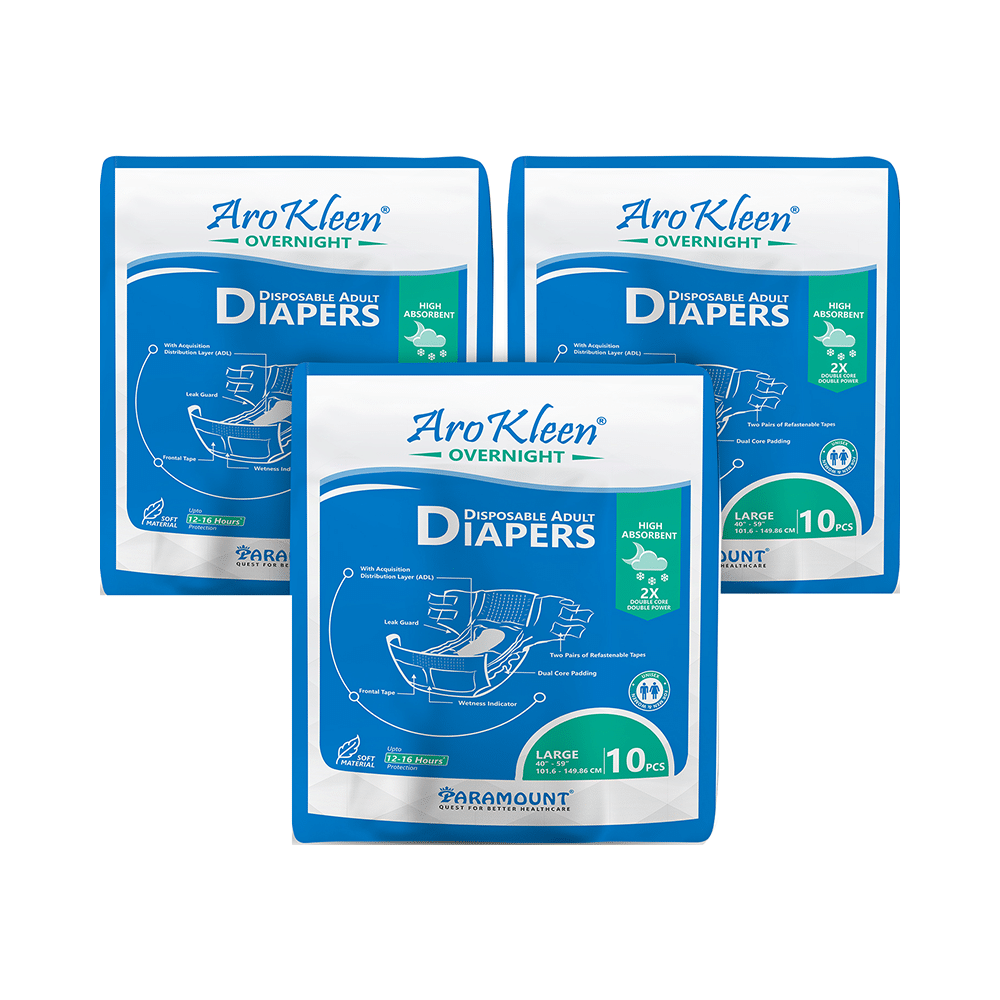 Arokleen Overnight Disposable Adult Diaper (10 Each) Large - Image 1